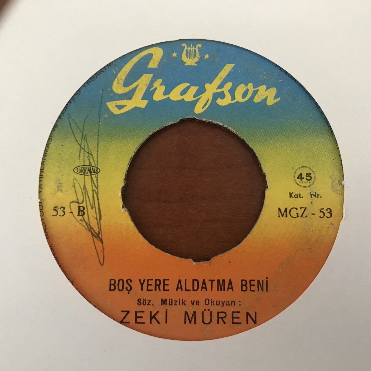 Zeki Müren Boş Yere Aldatma Beni 45lik plak