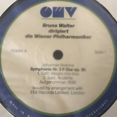 Bruno Walter Dirigiert Die Wiener Philharmoniker 4 LP Klasik Box Set Plak