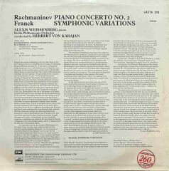 Rachmaninov Piano Concerto No.2 Franck Symphonic Variations Classic LP Plak