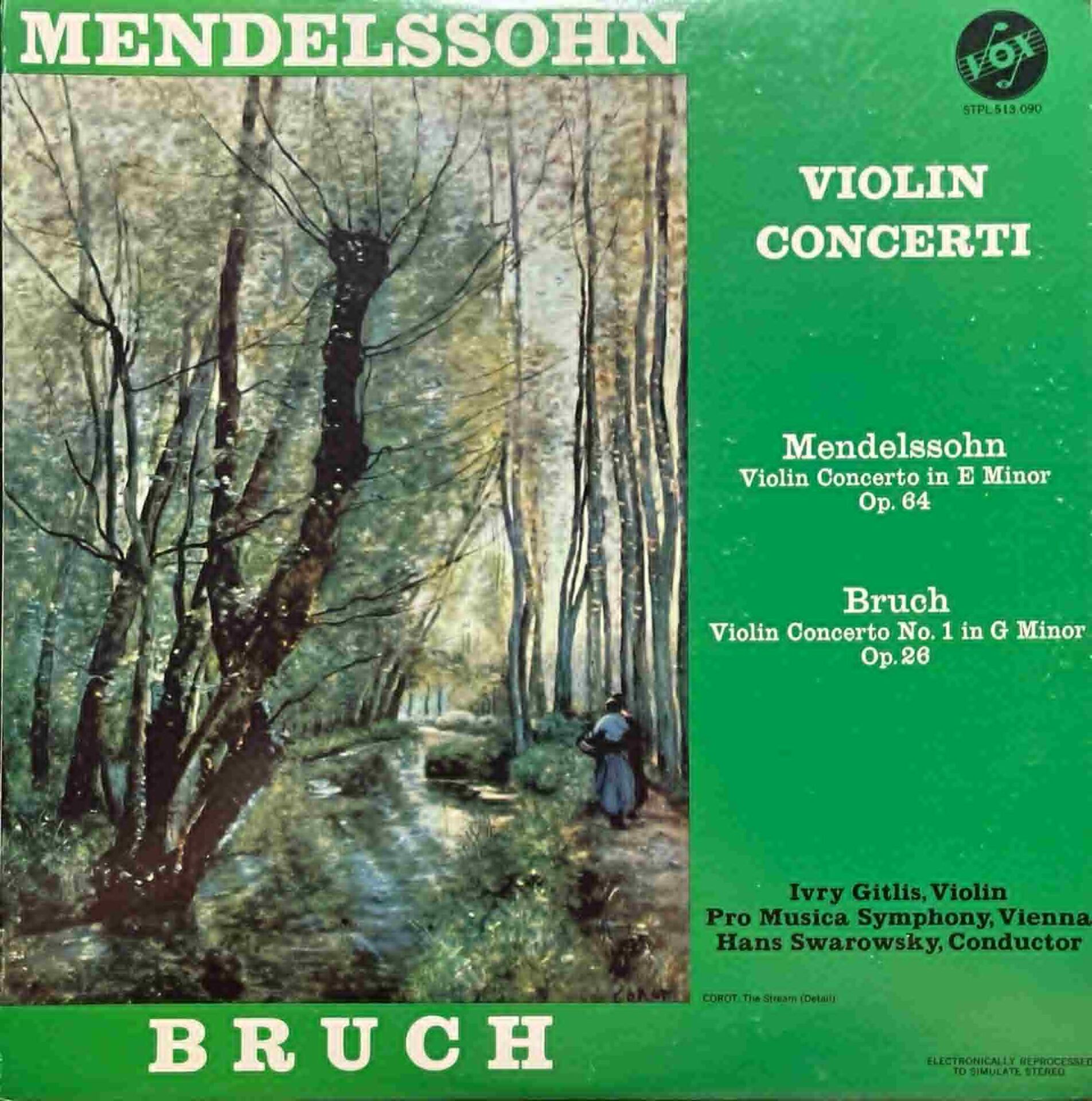 Mendelssohn Bruch Violin Concerti Classic LP Plak