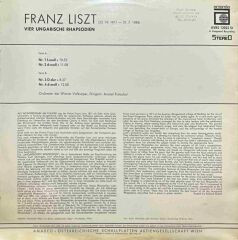 Franz Liszt Vier Ungarische Rhapsodien Classic LP Plak
