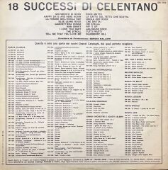 Adriano Celentano 18 Successi Di LP Plak