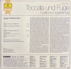 Joan Sebastian Bach Toccata Und Fuge LP Klasik Plak