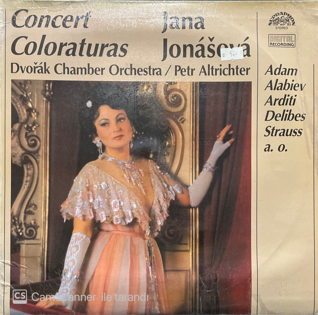 Jana Jonasova Concert Colaratus Dvorak Chamber Orchestra LP Klasik Plak