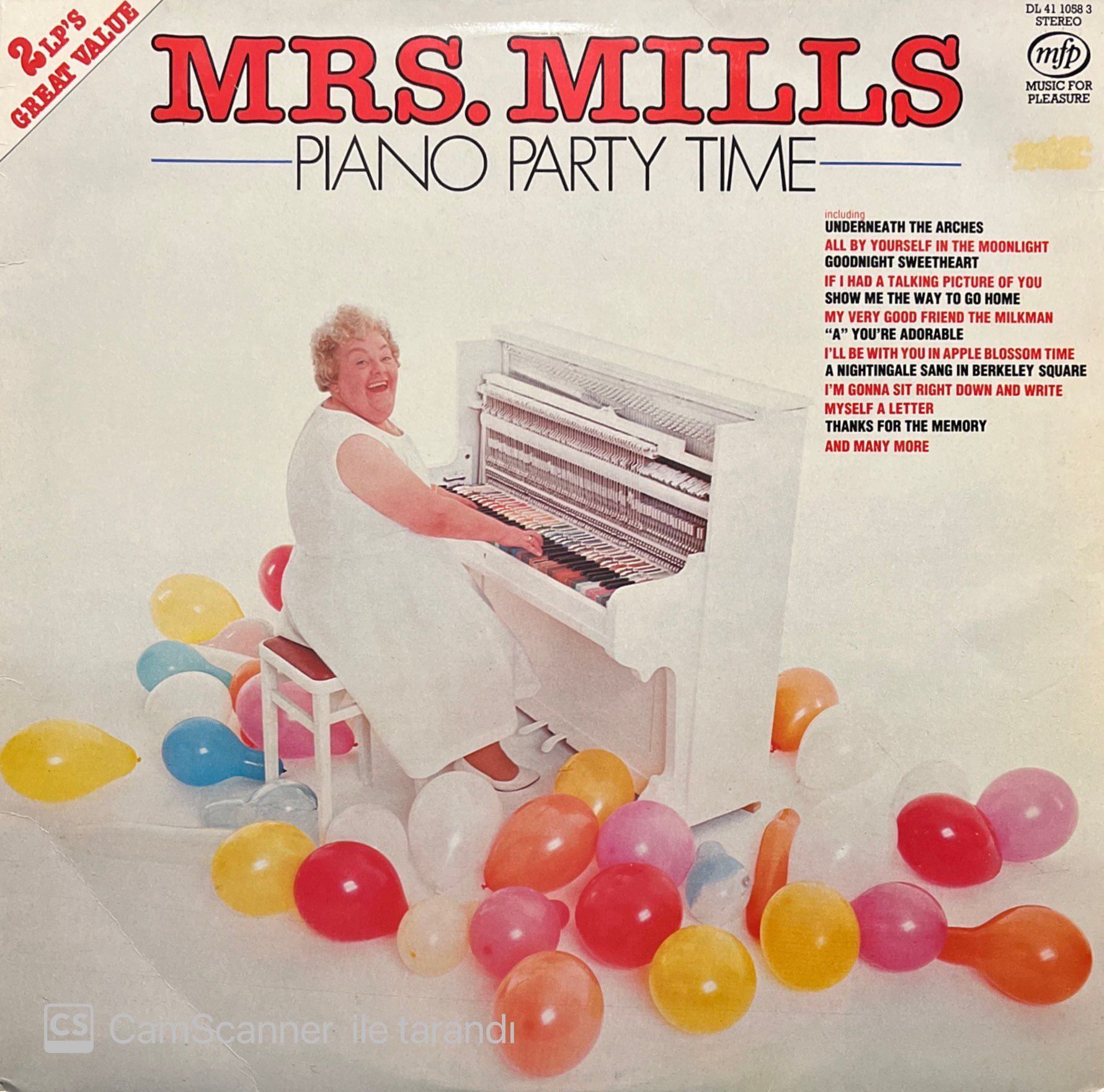 Mrs. Mills piano Party Time Double LP Plak
