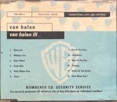 Van Halen Van Halen III Promo CD