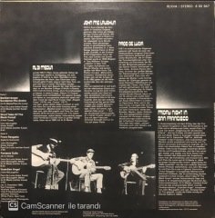 Aldi Meola John Mc Laughlin Paco De Lucia Friday Nigh In San Francisco LP Plak