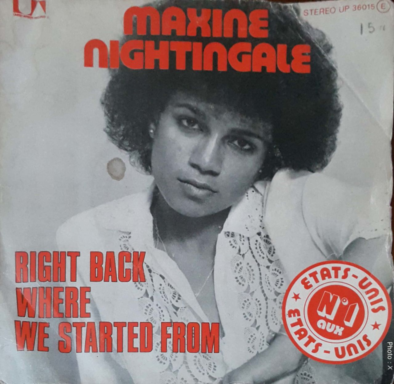 Maxine Nightingale Right Back Where We Started From 45lik Plak