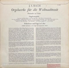 Bach Orgel werke Für Die Weih LP Klasik Plak