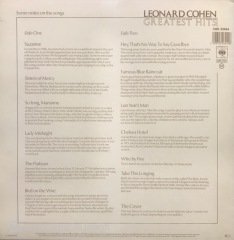Leonard Cohen Greatest Hits LP Plak