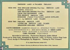Emerson Lake Palmer Trilogy LP Plak
