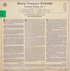 Haendel Concerti Grossi Op.3 LP Klasik Plak