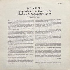 Brahms Symphonie Nr 2 LP Klasik Plak