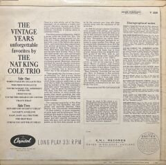 The Nat King Cole Trio The Vintage Years LP Plak
