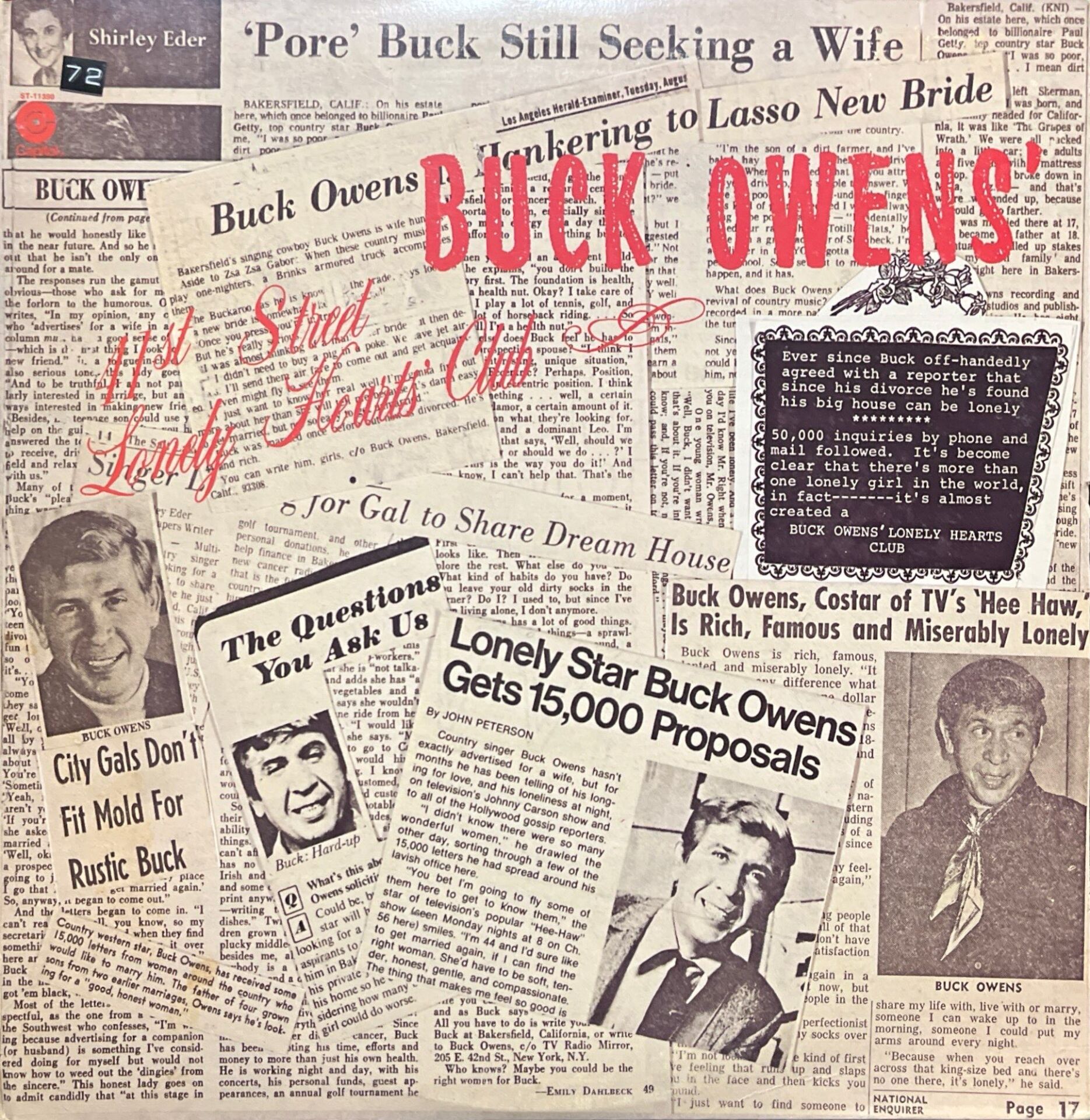 Buck Owens 41st Street Lonely Heart's Club / Weekend Daddy LP Plak