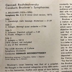 A. Bruckner Symphony No.3 Çift LP Klasik Plak