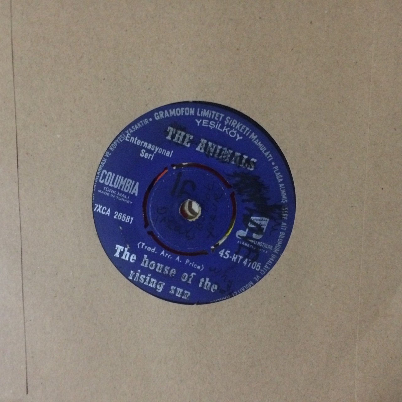The Animals The House Of The Rising Sun 45lik Plak