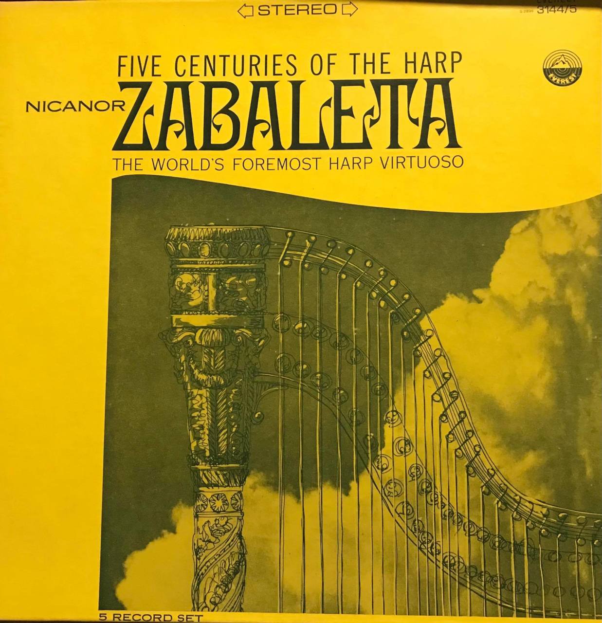 Nicanor Zabaleta Five Centuries Of The Harp 5 LP Box Set Plak