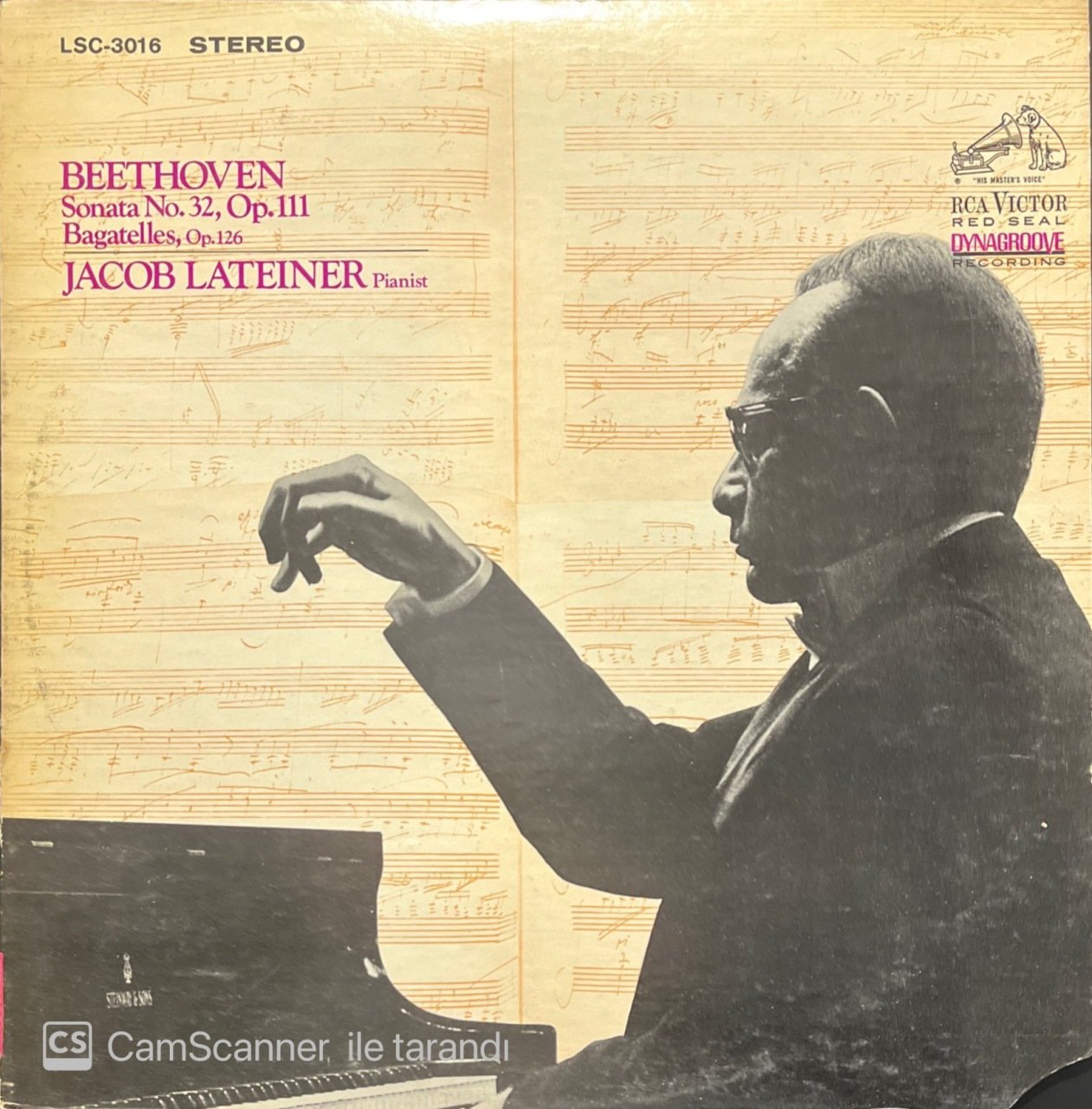 Beethoven Sonata No.32 Jacob Lateiner LP Klasik Plak