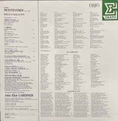 Monteverdi Balli E Baletti LP Klasik Plak