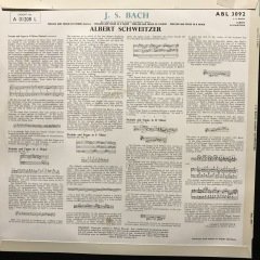 Bach Schweitzer Organ Music LP Klasik Plak