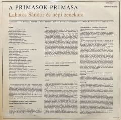 Sandor Lakatos A Primasok Primasa LP Plak