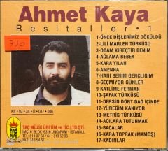 Ahmet Kaya Resitaller 1 Sarı Bandrollü Nadir Taç Plak Dönem Baskı CD