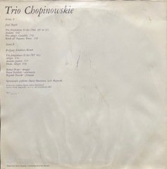 Trio Chopinowskie Mozart Haydn LP Klasik Plak