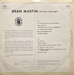 Dean Martin The Dean Sings Again LP Plak