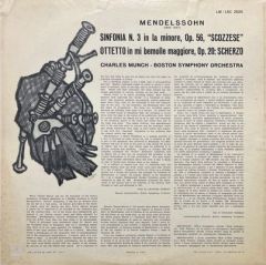 Mendelssohn Scotch Symphony LP Plak