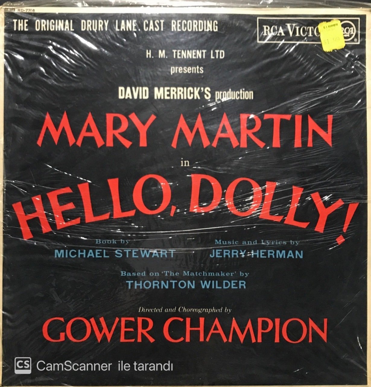 Mary Martin ‎Hello, Dolly! Jelatininde Dönem Baskı LP Plak
