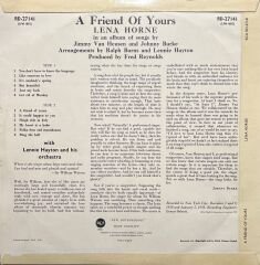 Lena Horne A friend Of Yours LP Plak