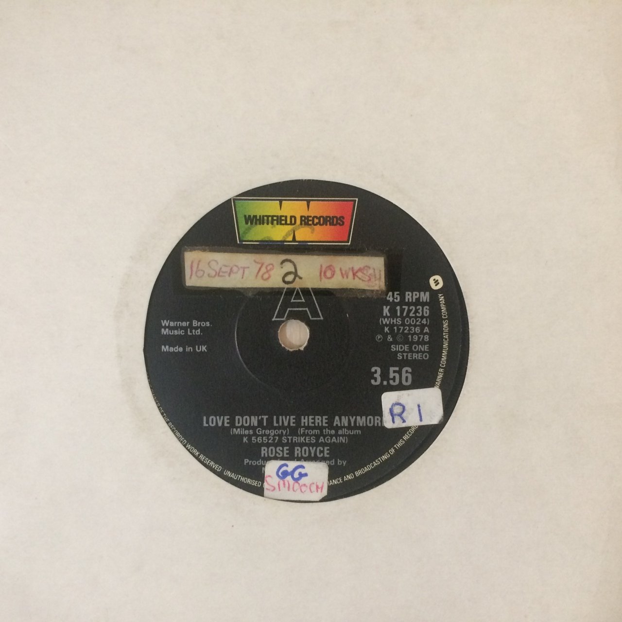 Rose Royce Love Dont Live Here Anymore 45lik Plak