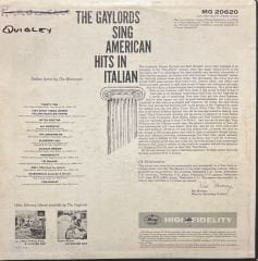 The Gaylords The Gaylords Sing American Hits In Italian LP Plak