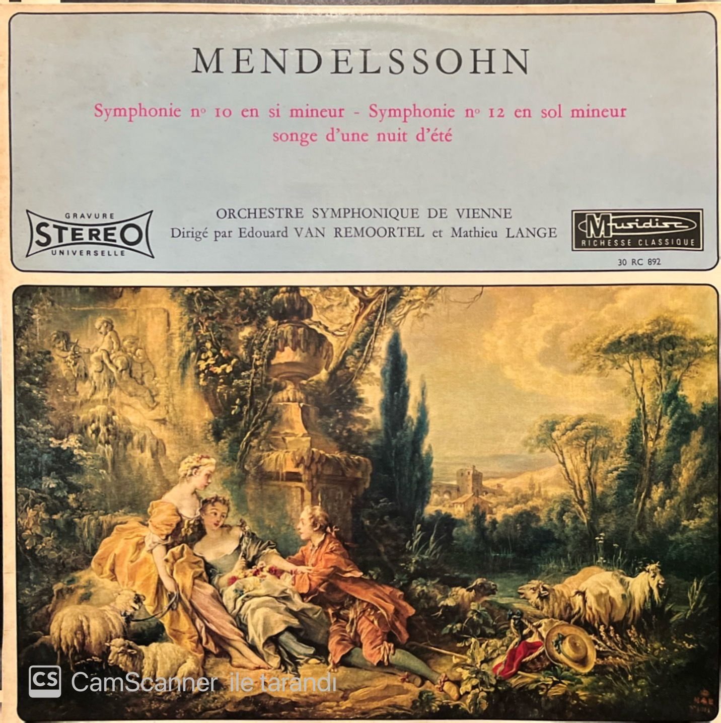 Mendellssohn Symphonie No 10 LP Plak
