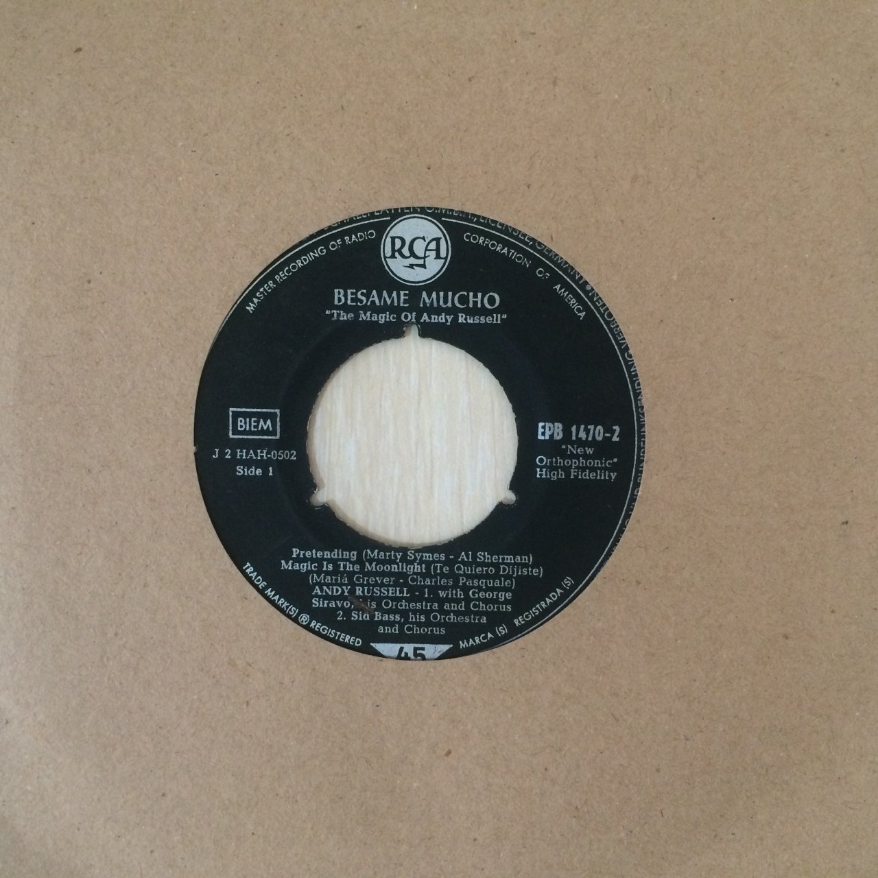 The Magic Of Andy Russell Besame Mucho 45lik Plak