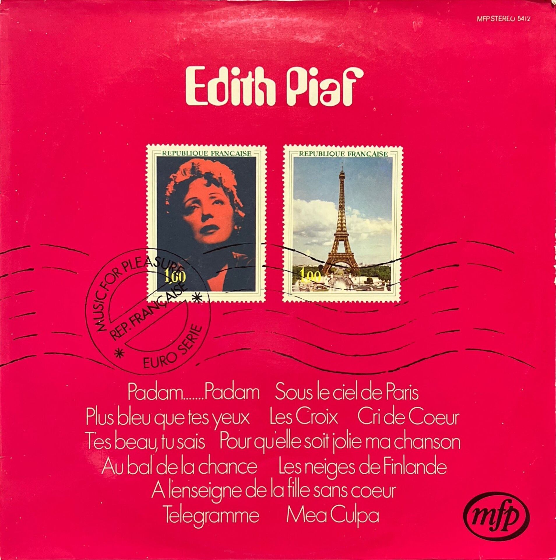 Edith Piaf Republique Francaise LP Plak