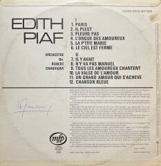 Edith Piaf Edith Piaf LP Plak