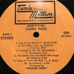 Diana Ross Baby It's Me LP Plak