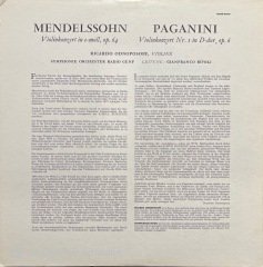 Mendelssohn Paganini Violin Konzert LP Klasik Plak
