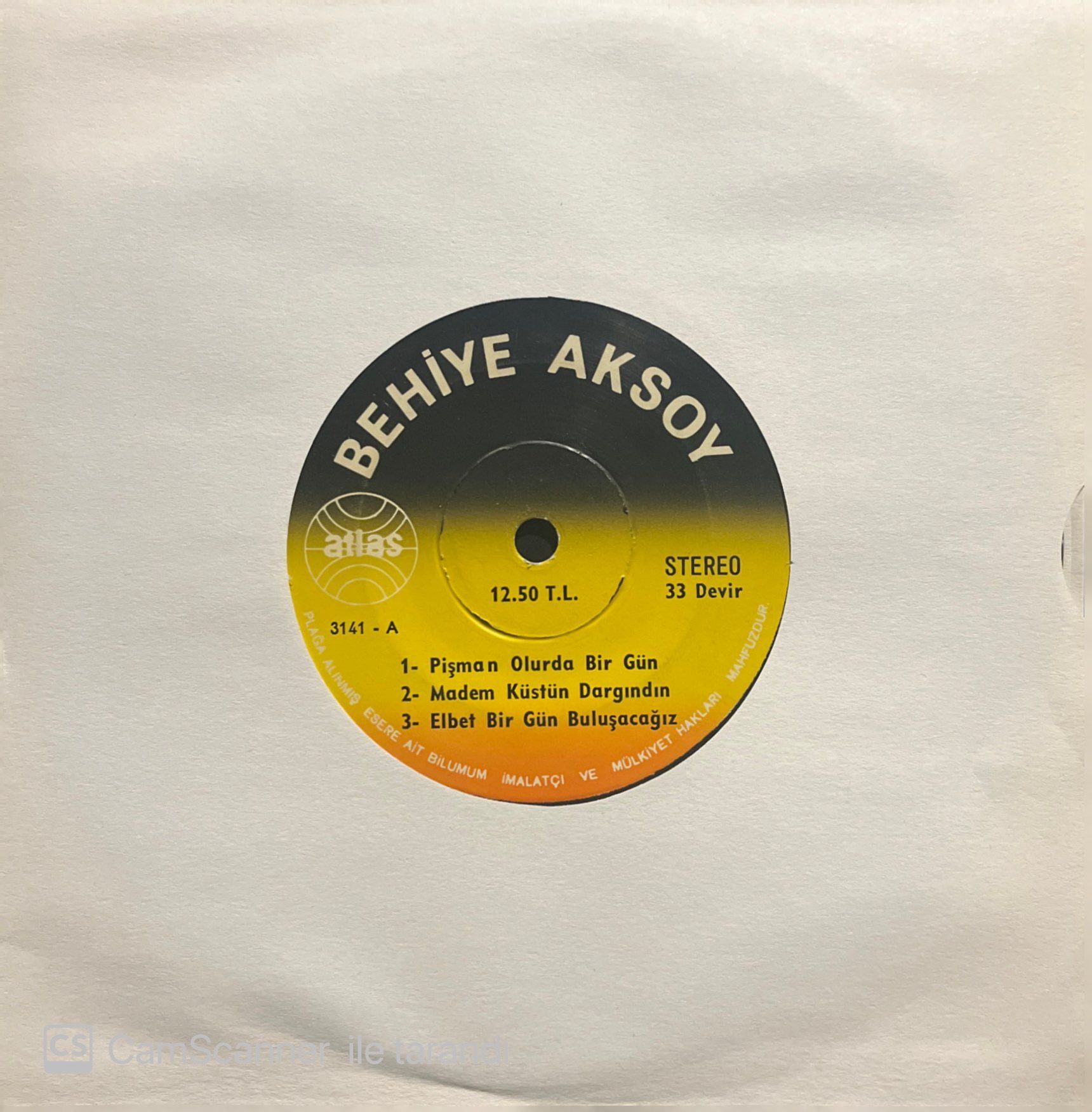 Behiye Aksoy Elbet Bir Gün Buluşacağız Mini Lp 45lik Plak