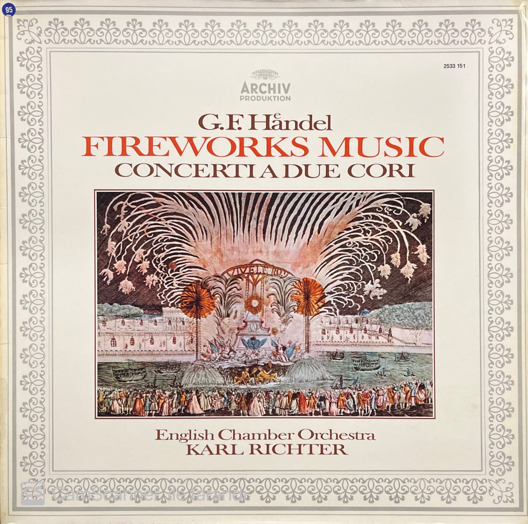 G. F. Handel Fireworks Music LP Klasik Plak
