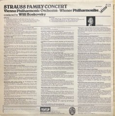 Willi Boskovsky Strauss Family Concert LP Klasik Plak