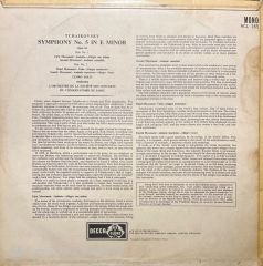 Tchaikovsky Fifth symphony Georg Solti LP Plak