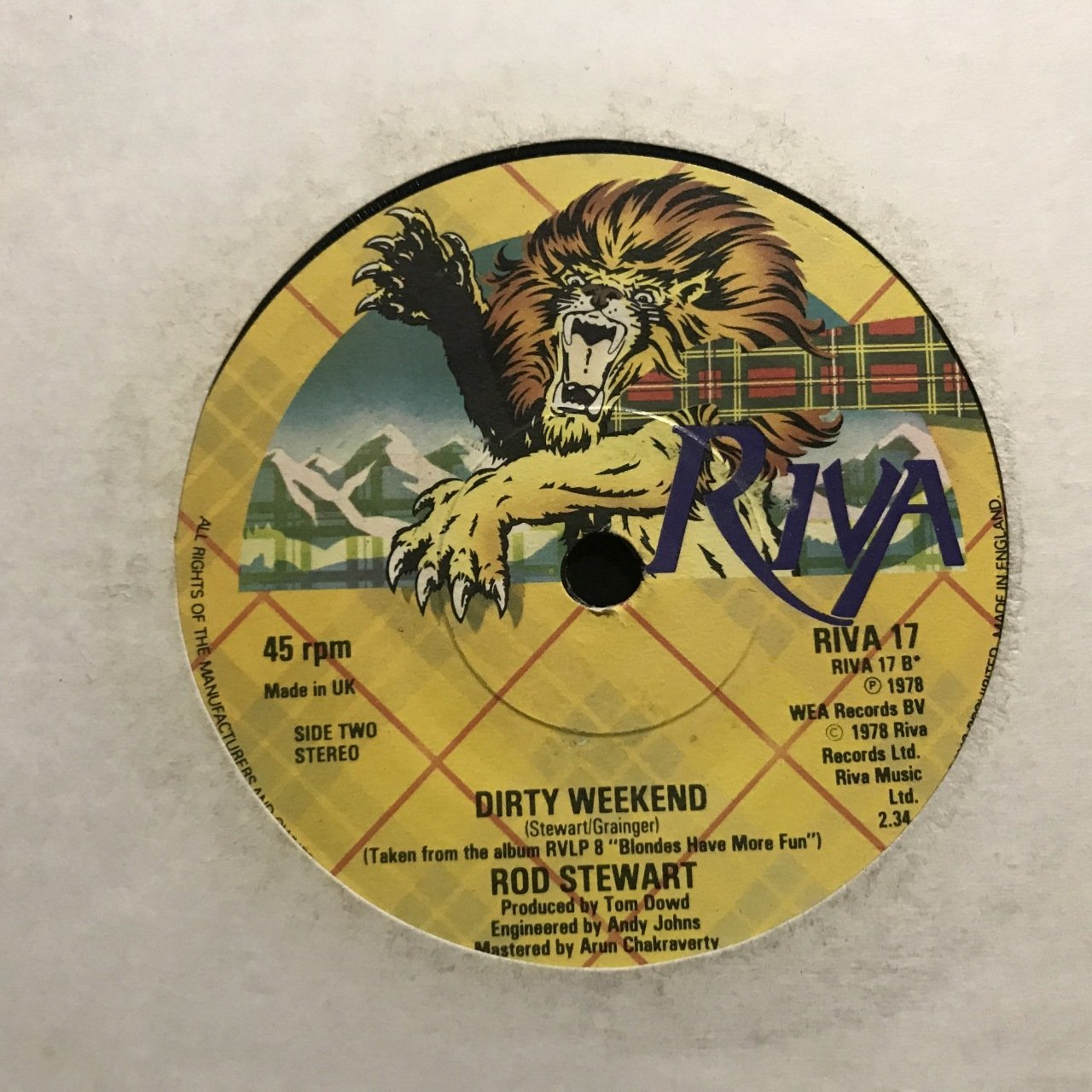 Ros Stewart Dirty Weekend 45lik Plak