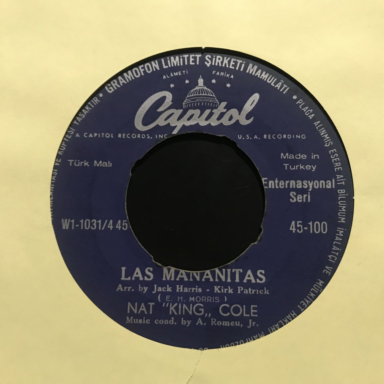 Nat King Cole Las Manitas 45lik Plak