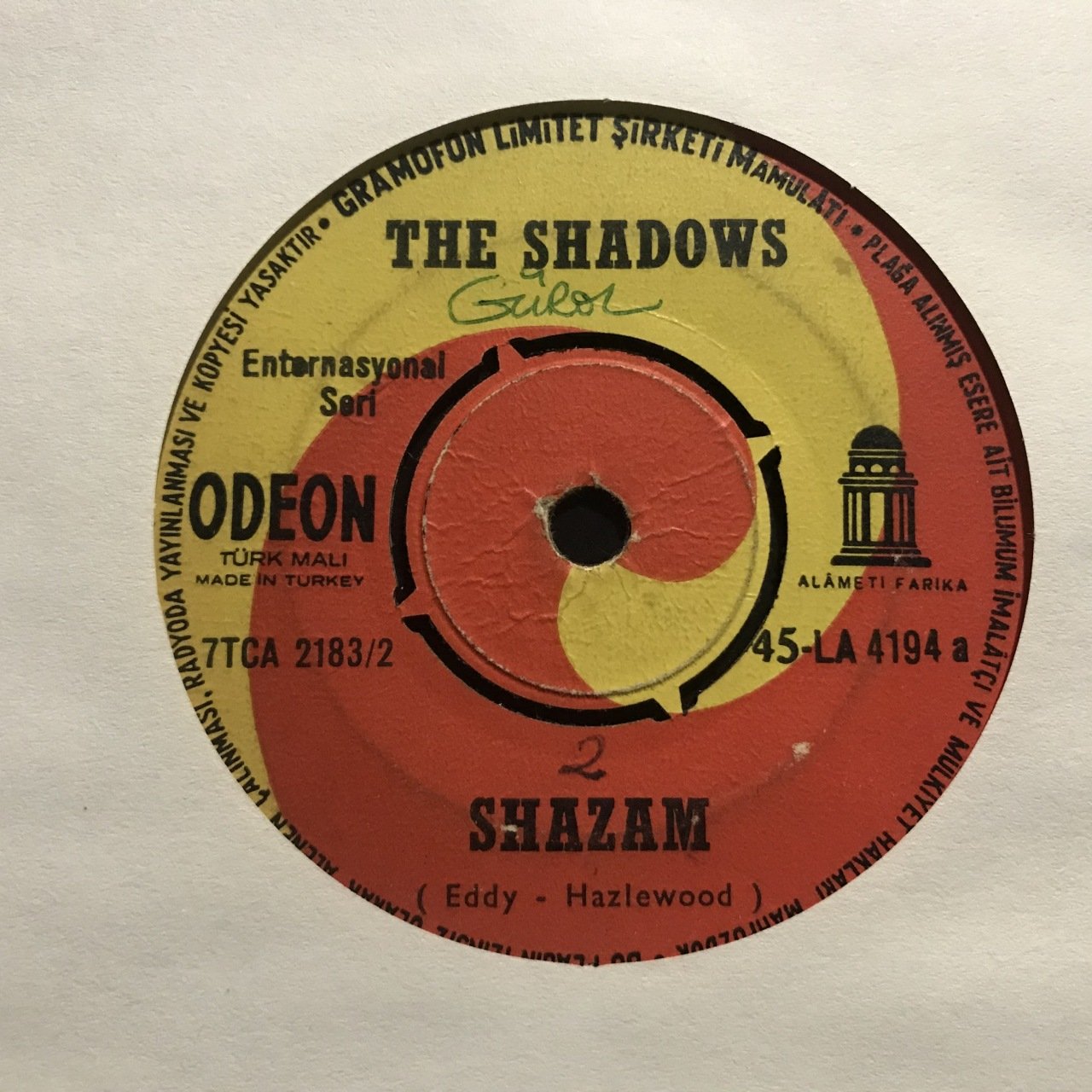 The Shadows Shazam 45lik Plak