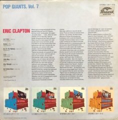 Eric Clapton Pop Giants Vol. 7 LP Plak