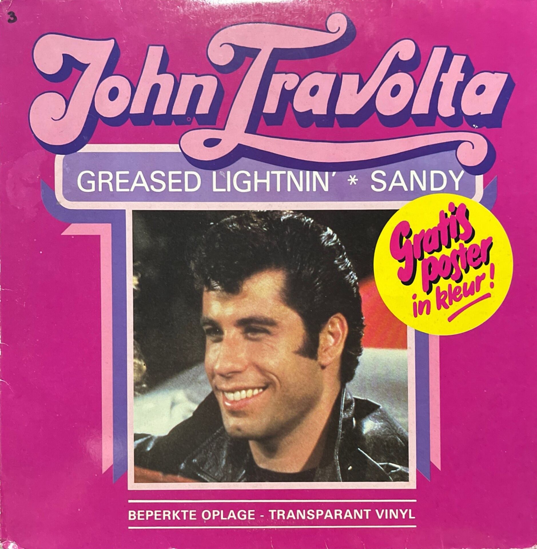 John Travolta Greased Lightnin Sandy Beyaz Renkli Plak Soundtrack LP Plak
