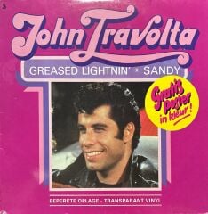 John Travolta Greased Lightnin Sandy Beyaz Renkli Plak Soundtrack LP Plak